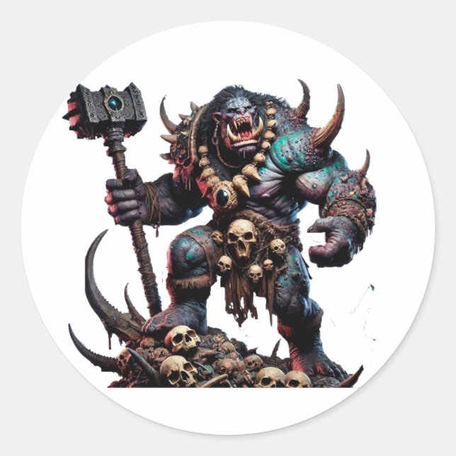 Pegatina Redonda Troll 2 (Anverso)