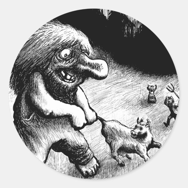 Pegatina Redonda troll-clipart-13 (Anverso)
