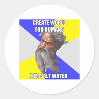 Pegatina Redonda Troll God Saltwater