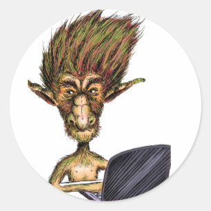 Pegatina Redonda Troll Internet