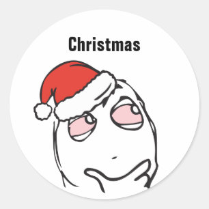 Pegatina Redonda Troll Le Me Memes pensando en navidades EDITABLES