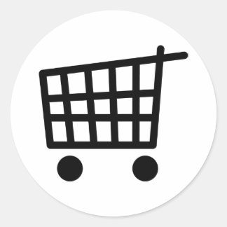 Pegatina Redonda trollear de compras negro