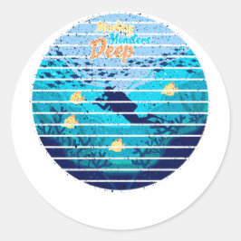 Pegatina Redonda Trolling For Lake Trout Marking Monsters