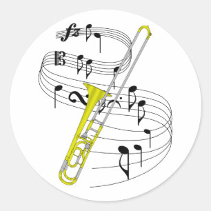 Pegatina Redonda Trombone