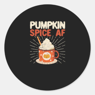 Pegatina Redonda Trompecabina de especias AF Funny Café Lover Autum