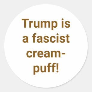 Pegatina Redonda Trompeta de Crema Fascista Trump Hankamer Artjunkh