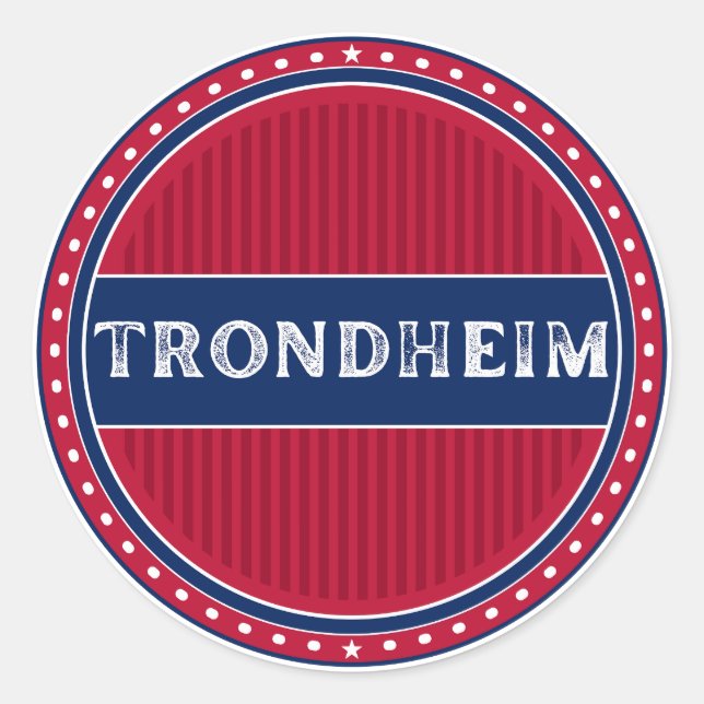 Pegatina Redonda Trondheim City Pride Emblem – Norwegian Identity (Anverso)