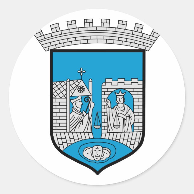 Pegatina Redonda Trondheim, Noruega (Anverso)
