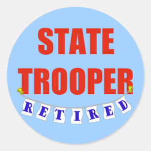 PEGATINA REDONDA TROOPER ESTATAL RETIRADO