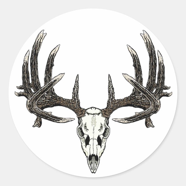 Pegatina Redonda Trophy Whitetail buck (Anverso)