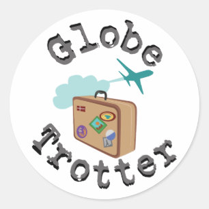 Pegatina Redonda Trotter Globe
