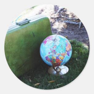 Pegatina Redonda Trotter Globe