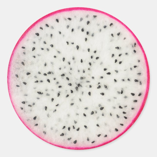 Pegatina Redonda Trozo de fruta de dragón (Anverso)