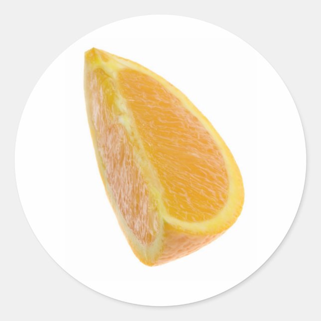 Pegatina Redonda Trozo de naranja (Anverso)