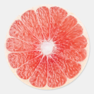 Pegatina Redonda Trozo de pomelo