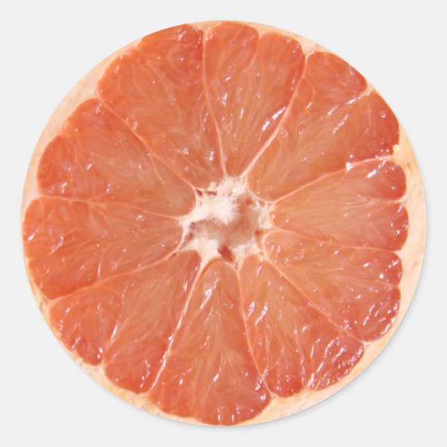 Pegatina Redonda Trozo de pomelo (Anverso)