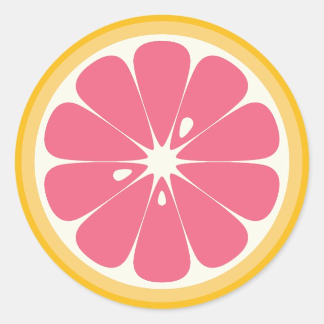 Pegatina Redonda Trozo de pomelo (Anverso)
