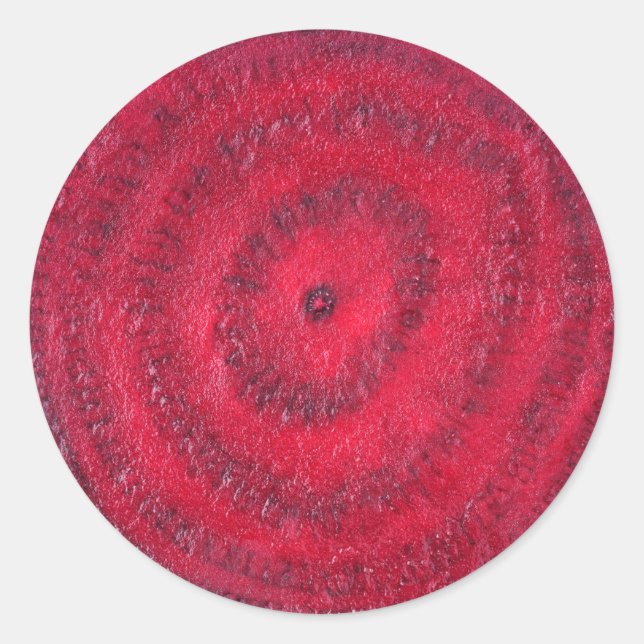 Pegatina Redonda Trozo de remolacha (Anverso)