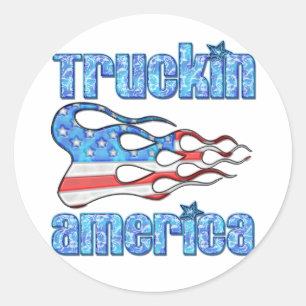 Pegatina Redonda Truckin USA