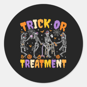Pegatina Redonda Truco De Halloween O Tratamiento Pt Terapia Física