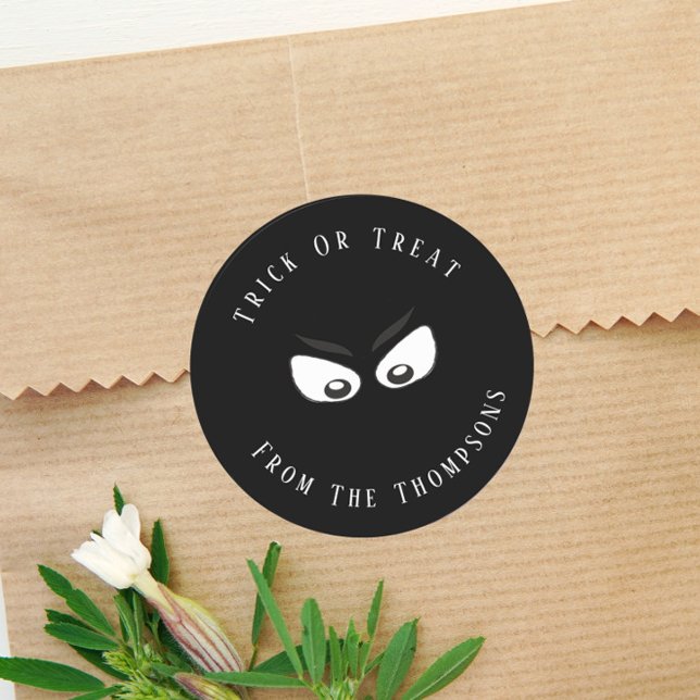 Pegatina Redonda Truco de Halloween o trato a fantasmagórico favori (Subido por el creador)