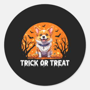 Pegatina Redonda Truco de mujeres para tratar camiseta de Halloween