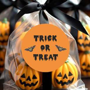 Pegatina Redonda Truco gótico o tratamiento de murciélagos pequeños