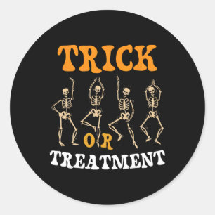 Pegatina Redonda Truco O Tratamiento Terapia Física Skeleton Pt Ha