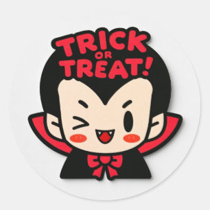 Pegatina Redonda ¡Truco o trato! - Drácula