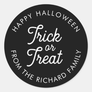 Pegatina Redonda Truco o trato personalizado de Halloween