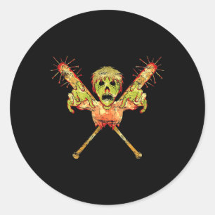 Pegatina Redonda Truco O Trato Regalo Zombie Scary Halloween