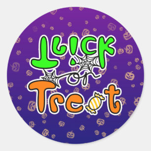 Pegatina Redonda Truco o truco de Halloween