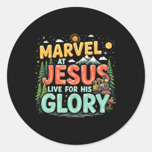 Pegatina Redonda True North Christian Camp Vbs 2025 Su Gloria Junct