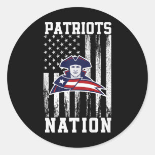 Pegatina Redonda Truman Patriots Logo Nation Hs