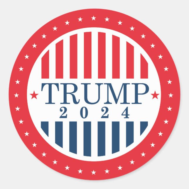 Pegatina Redonda Trump 2024 (Anverso)