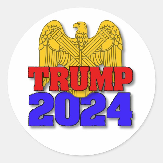 Pegatina Redonda Trump 2024 (Anverso)