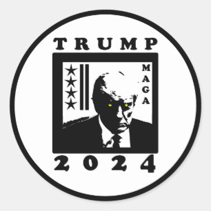 PEGATINA REDONDA TRUMP 2024