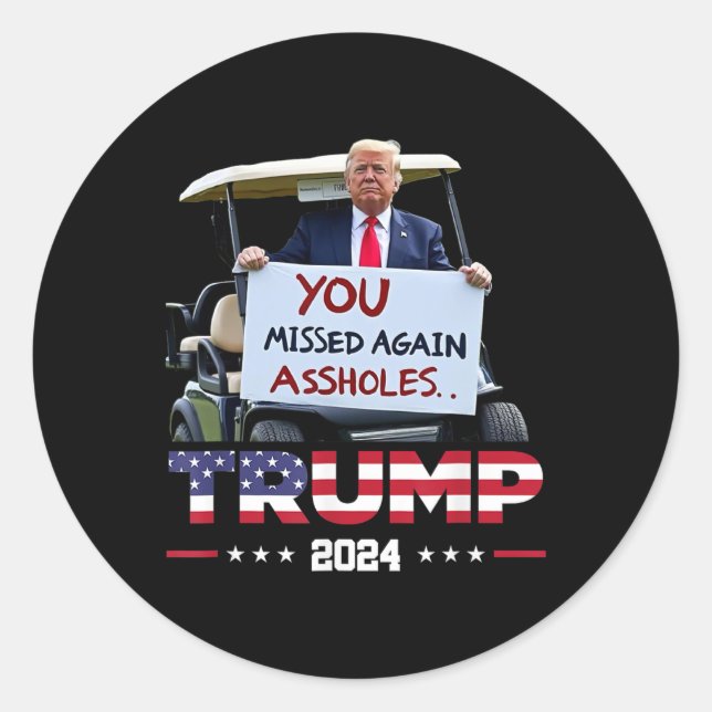 Pegatina Redonda Trump 2024 (Anverso)