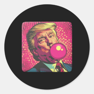 Pegatina Redonda Trump 2024 Bubble Gum Pop