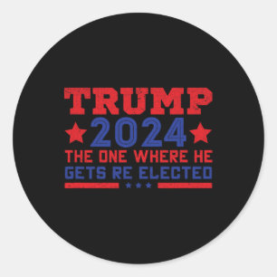 Pegatina Redonda Trump 2024 dónde se reelige