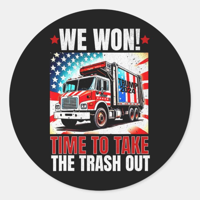 Pegatina Redonda Trump 2024 Ganamos Victoria Inauguración 2025 G (Anverso)