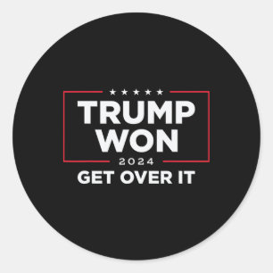 Pegatina Redonda Trump 2024 Ganó Acéptalo Uni - Negro