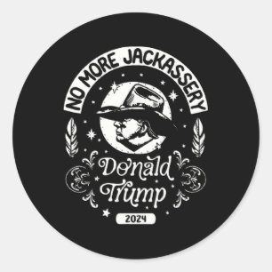 Pegatina Redonda Trump 2024 Jefe De Vaquero Ee.Uu. 2024 Vota Elecci
