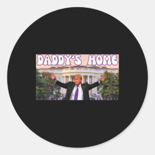 Pegatina Redonda Trump 2024, la casa de un padre gracioso