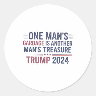 Pegatina Redonda Trump 2024 La garganta de un hombre es otro tesoro