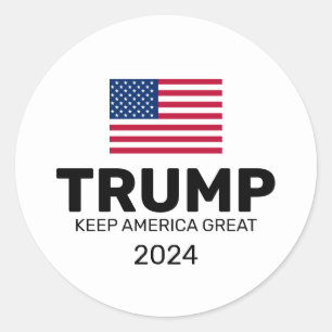 Pegatina Redonda Trump 2024 Mantenga a Estados Unidos en grande