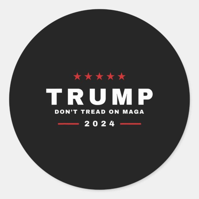 Pegatina Redonda Trump 2024 no se burla de la serpiente maga (Anverso)