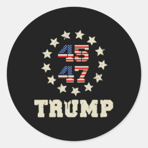 Pegatina Redonda Trump 2024 Qr 4547 Divertido baile de Trump