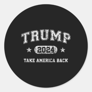 Pegatina Redonda Trump 2024: Recuperar a Estados Unidos