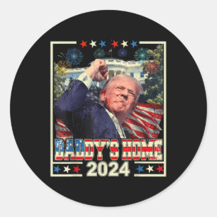 Pegatina Redonda Trump 2024 Recuperar a Estados Unidos en casa